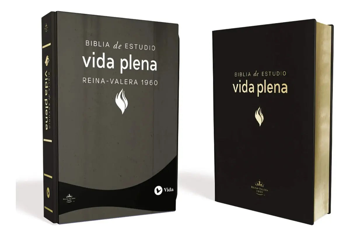 Biblia de Estudio Vida Plena Negra -  Reina Valera 1960 Imitación Piel
