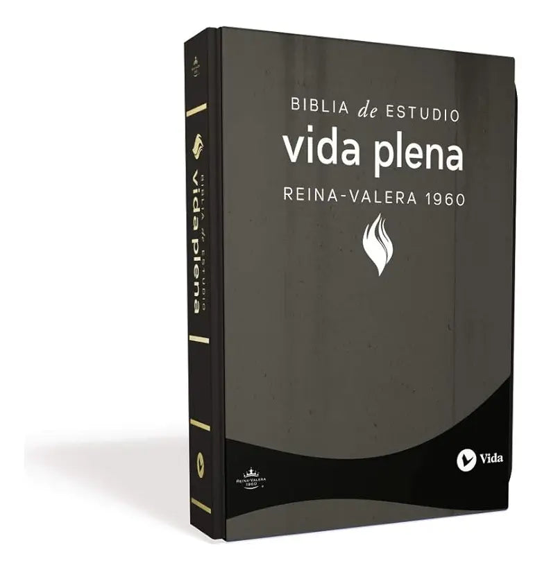 Biblia de Estudio Vida Plena Negra -  Reina Valera 1960 Imitación Piel
