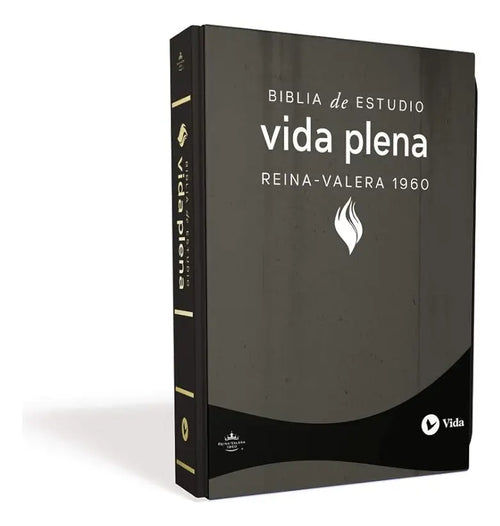 Biblia de Estudio Vida Plena Negra -  Reina Valera 1960 Imitación Piel