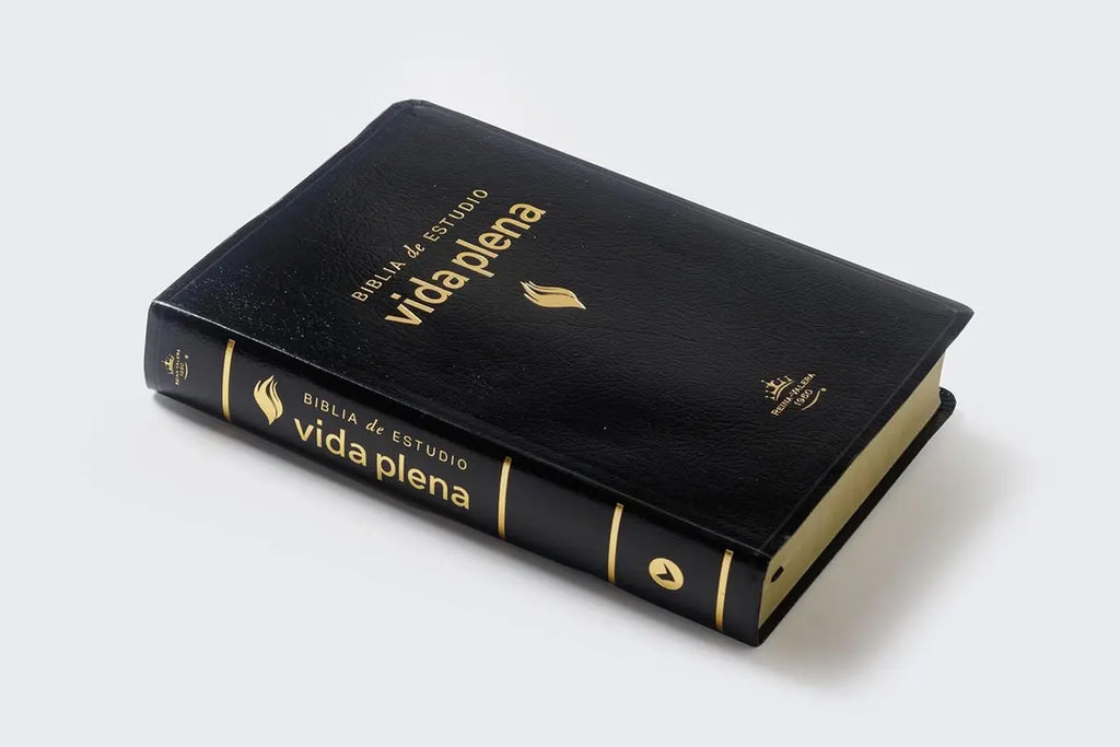 Biblia de Estudio Vida Plena Negra -  Reina Valera 1960 Imitación Piel
